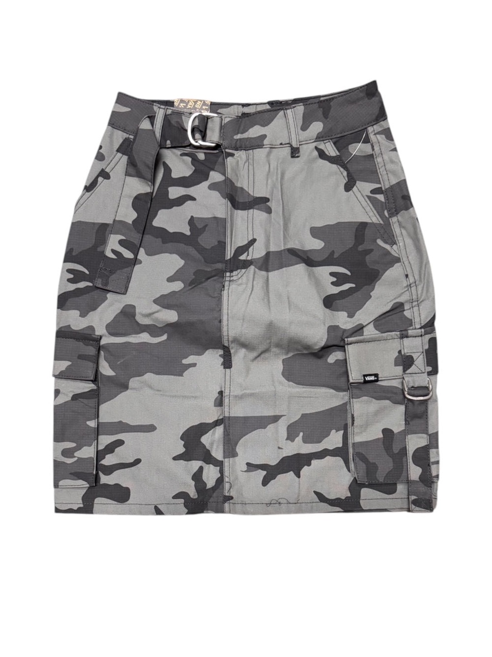 Vans Women’s Size 27 Cobra Cargo Skirt Black Gray Camo Parisian